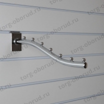 Кронштейн 350 мм, 7 шариков, хром к торговой торговой панели для оборудования магазинов 8501В