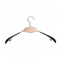 Вешалка плечики для одежды комбинированная, длина: 410 мм, цвет: хром/черный/светлое дерево, размер одежды: 40-42(S). SHL010