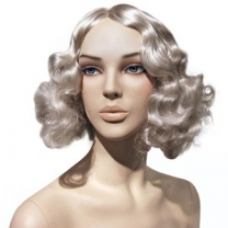 Парик женский для манекена, искусственный, без челки, волосы выше плеч, вьющиеся, цвет пепельный блонд. MD-L002Б