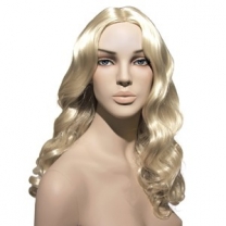 Парик женский для манекена, искусственный, без челки, вьющиеся волосы средней длины, цвет платинум блонд. MD-L003Б