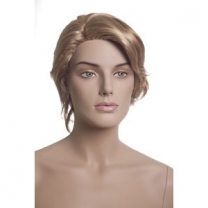 Парик женский для манекена, искусственный, без челки, короткие прямые волосы, цвет платинум блонд. MD-A12