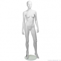 Манекен женский стилизованный, скульптурный белый, для одежды в полный рост, стоячий прямо, классическая поза. MD-IN-1Mara-01M