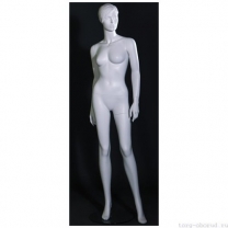 Манекен женский стилизованный, скульптурный белый, для одежды в полный рост, стоячий прямо. MD-LW-62