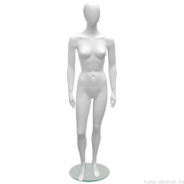 Манекен женский, белый, абстрактный, для одежды в полный рост, стоячий прямо, классическая поза. MD-Glance Matte 18