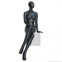 Манекен женский, абстрактный, для одежды в полный рост, цвет черный, сидячий. MD-Solo Type 05F-06M