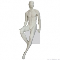 Манекен мужской, абстрактный, для одежды в полный рост, цвет слоновой кости, сидячий. MD-Solo Type 33M-07M