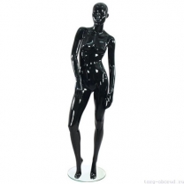 Манекен женский, черный, абстрактный, для одежды в полный рост на круглой подставке, стоячий прямо. MD-TANGO 06F-02G