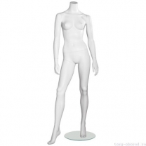 Манекен женский, скульпутрный, без головы, для одежды в полный рост, цвет белый, стоячий прямо. MD-Smart (headless) Pose 30-01M