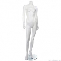 Манекен женский, скульпутрный, без головы, для одежды в полный рост, цвет белый, стоячий прямо, классическая поза. MD-Smart (headless) Pose 32-01M
