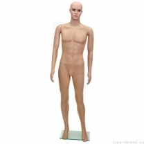 Манекен мужской, пластиковый, телесного цвета, для одежды в полный рост, стоячий прямо, классическая поза. MD-M-1