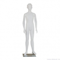 Манекен детский, стилизованный, пластиковый, для одежды в полный рост, цвет белый, стоячий прямо, классическая поза. MD-M RO PASCAL