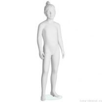 Манекен детский (девочка), скульптурный, белого цвета, для одежды в полный рост, на 6 лет, стоячий прямо. MD-Peppy 04-01M