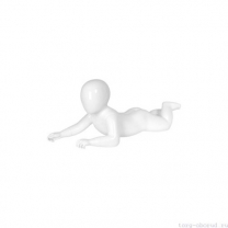 Манекен детский, стилизованный, белый глянец, для одежды в полный рост, на 6-12 месяцев, лежачий. MD-FRJ-01C-01G