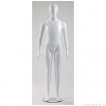 Манекен детский, стилизованный, белый глянец, для одежды в полный рост, на 8 лет, стоячий прямо, классическая поза. MD-Glance Junior 06